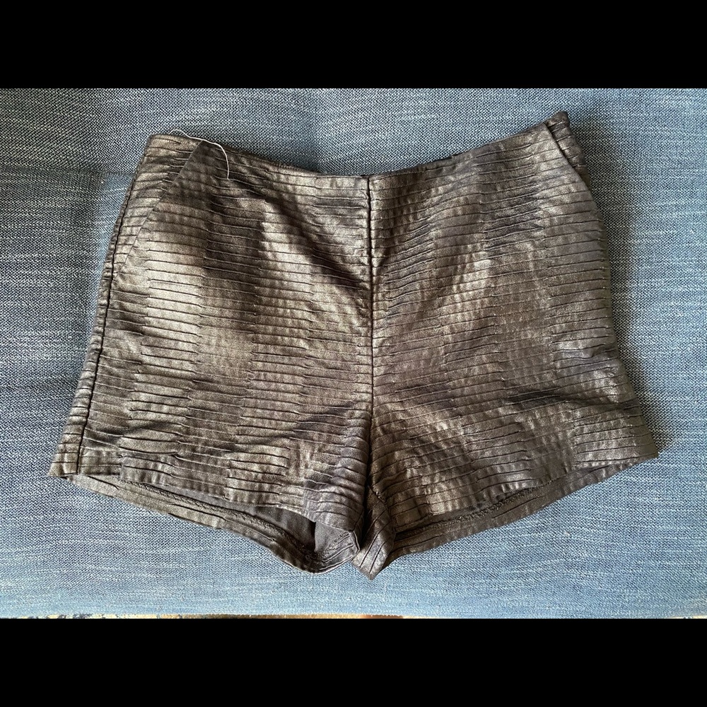Black leatherlike shorts